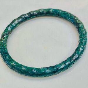 Green Genuine snakeskin Bangle